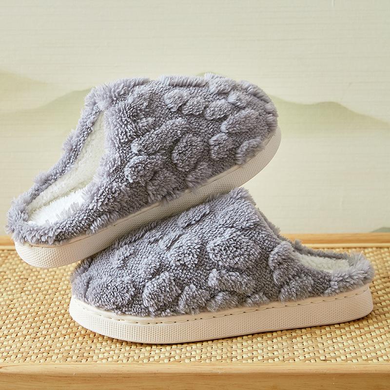 New cotton shoes women's winter home indoor thick bottom non-slip warm household couple plush cotton slippers men