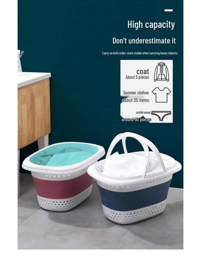 Wandmontierter faltbarer Wäschekorb - Großer Kunststoff-Wäschekorb für Bad und Haushalt