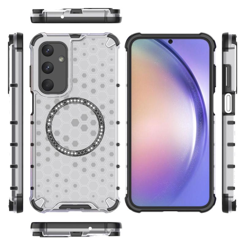 For Samsung Galaxy M35 Magnetic Ring Back Cover Phone Case Magsafe Ring Wireless Charge Lens Protect Shockproof Coupe Cases