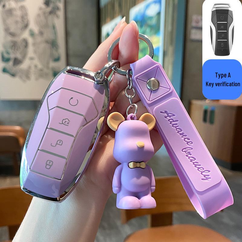 BYD Dolphin Key Case for Han Song, Tang DM-i, Qin Pro/Plus, Yuan, and E2 - Car Shell Buckle Bag.