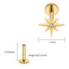 Right Grand ASTM F136 Titanium CZ North Star Flat Back Earring 16G Tiny Starburst Helix Cartilage Stud Earlobe Piercing Jewelry