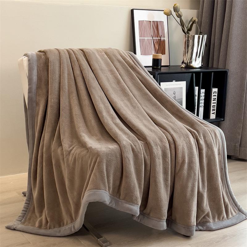 Pluche melkvliesdeken met hoog gramsgewicht: Dubbelzijdige, Dikke, Warme Bank/Slaapbank Plaid