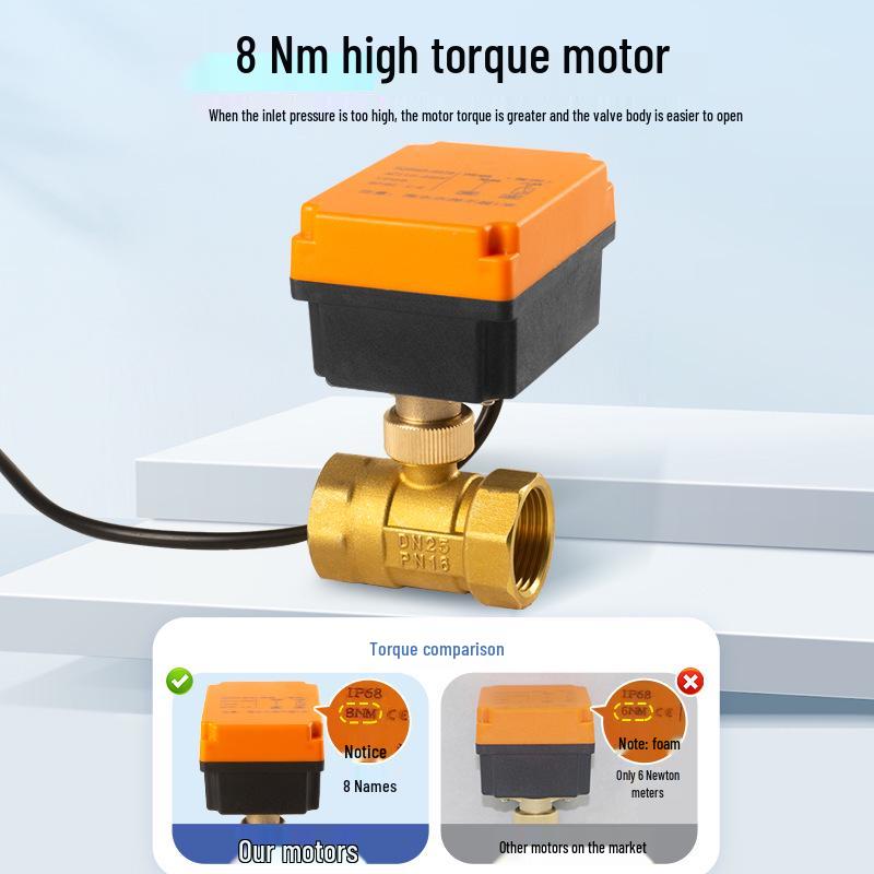 Mini Electric Ball Valve: Two-Way Threaded, Underwater & Waterproof, 220V/24V/12V