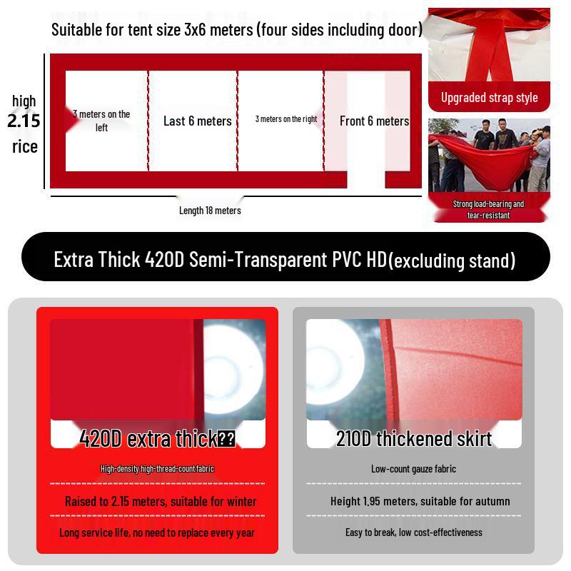 Thickened Outdoor Umbrella Tent Cloth - Windproof and Waterproof Surround for Four-Legged Umbrella