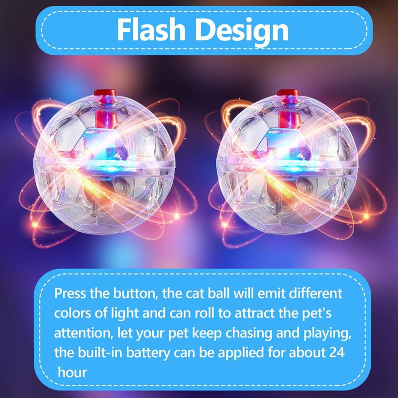 Pet Cat Interactive Glowing Ball Portable Colorful Mini Running Exercise Ball Toys Exquisite Gifts