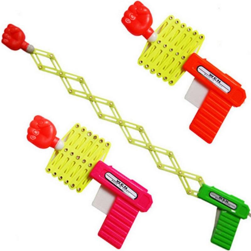 Zatahovací Fist Střelec Trick Toy Gun Zábavné dětské žertíky Dětské plastové festivalový dárek pro zábavu Klasická elastická teleskopická pěst