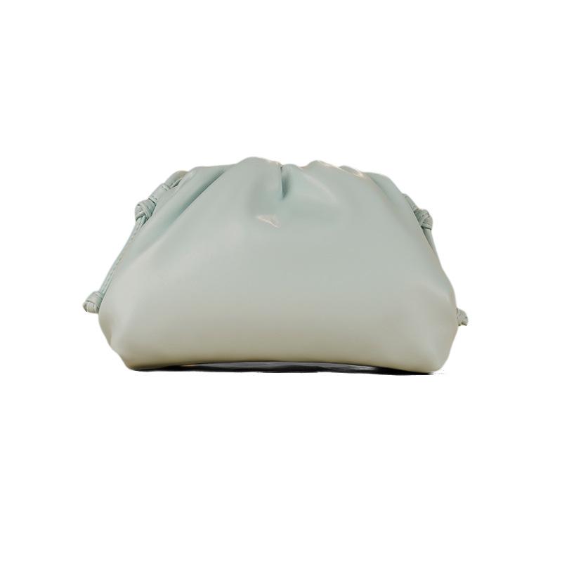 Women's 2024 Soft Leather Pleated Handbag - Evening, Shoulder, and Messenger Bag with Solid Color Texture.