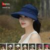 Women's Zipper Detachable Wide-Brim Sun Hat for Summer - Sun Protection for Middle-Aged and Elderly