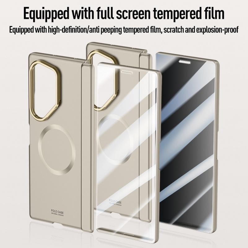 Magsafe Magnetic With Privacy Tempered Glass Flim Full Protect Case For Samsung Galaxy Z Fold 6 Fold6 Spring Hinge Holder Cover