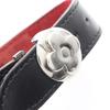 Used LOUIS VUITTON Brasserie Vou Good Luck Bracelet M64447 leather Stainless Steel Black Silver Silver Used Women