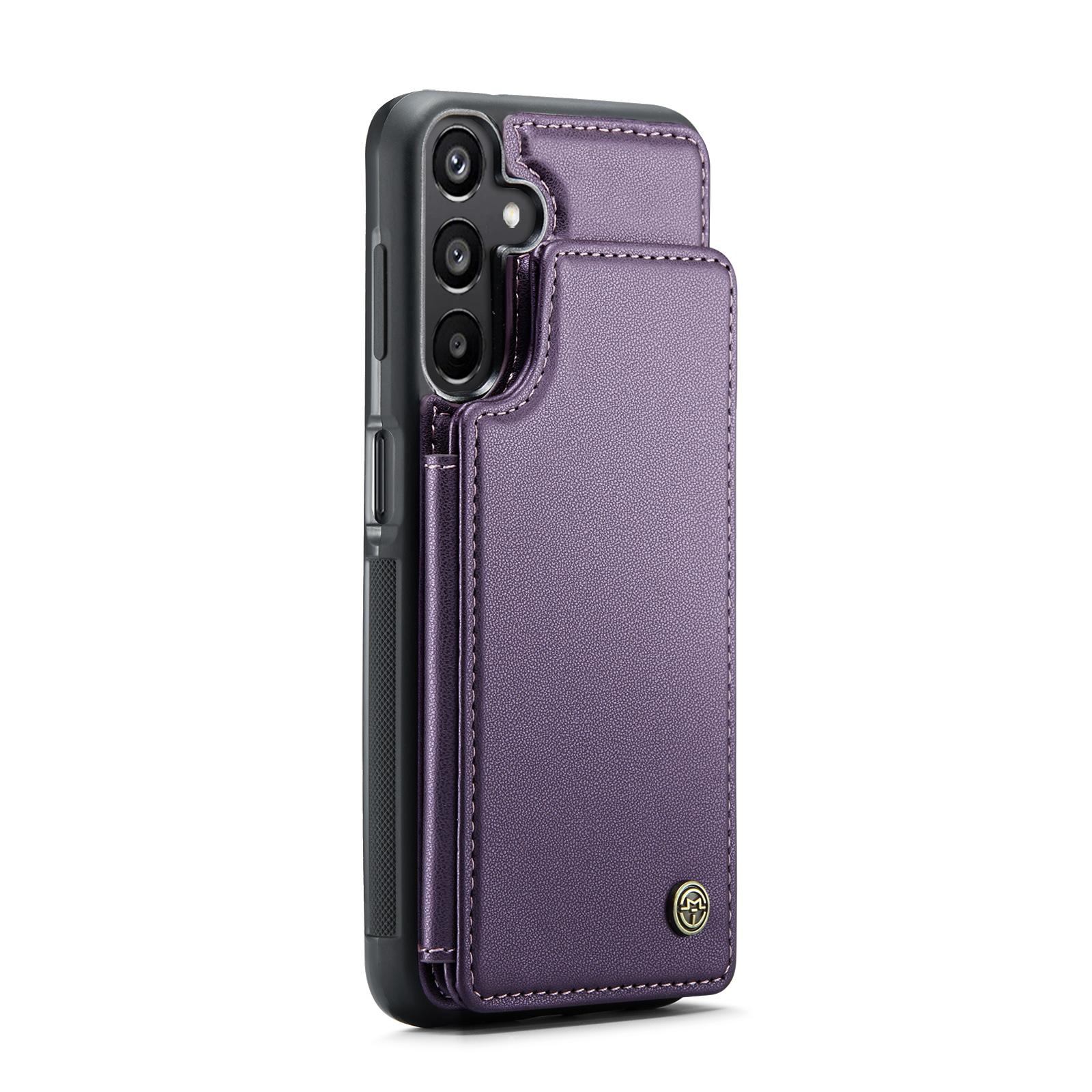 

For Samsung Galaxy A16 5G/A16 4G Case with RFID Blocking 5 Card Slots CASEME C22 Leather Back Cover Purple
