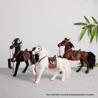 Simulated Horse Chess Piece Ornament: Soft Decor for Living Room, Study, or Xinjiang Restaurant—Perfect Souvenir Gift.