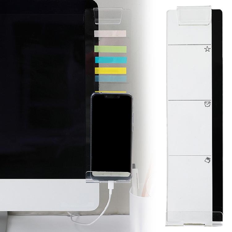 Computer Monitors Note Board Side Mount Computer Sticky Note Holder Message Memo Panel for Office Computer Screen
