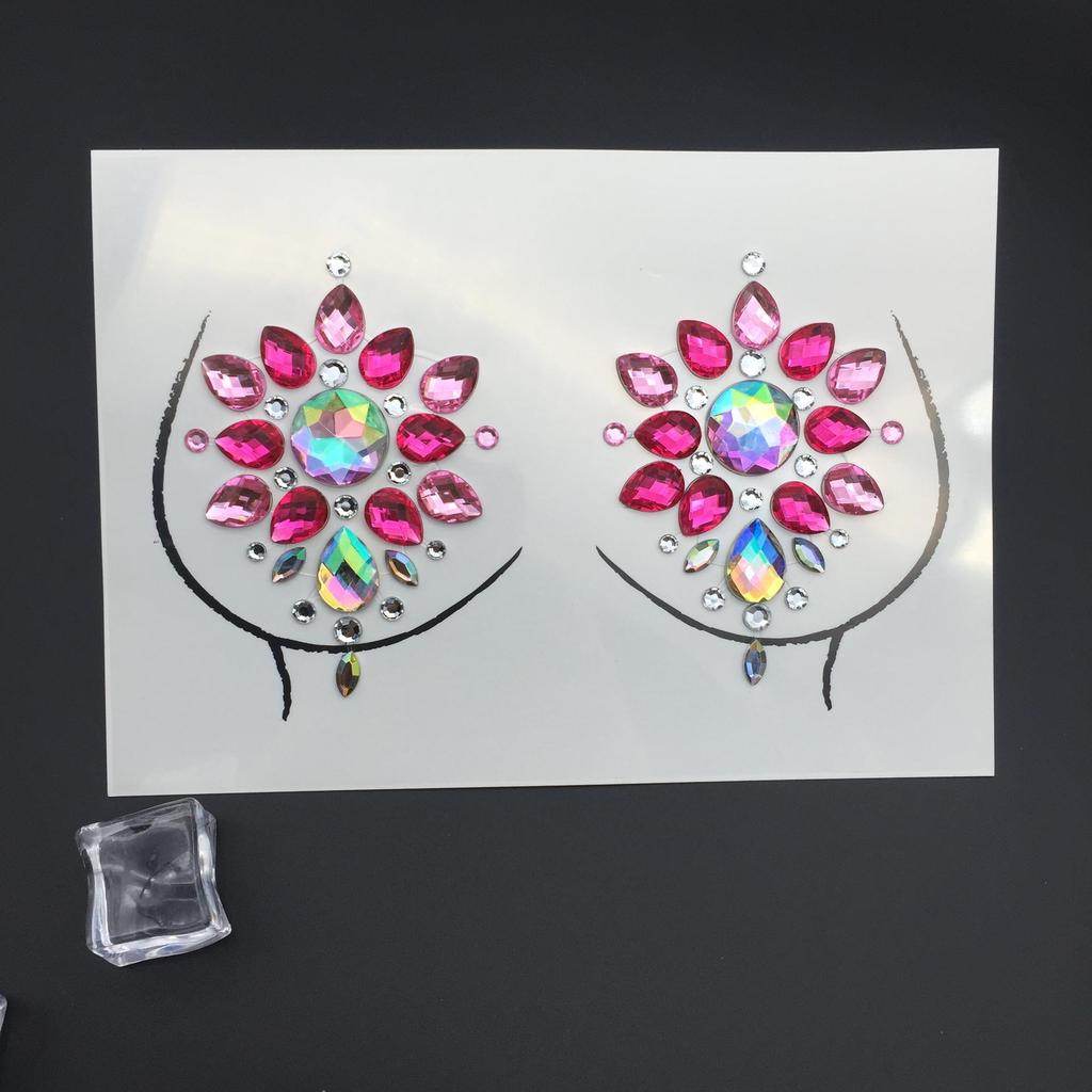 High-Quality Rhinestone Tattoo Stickers for Face and Nipple 