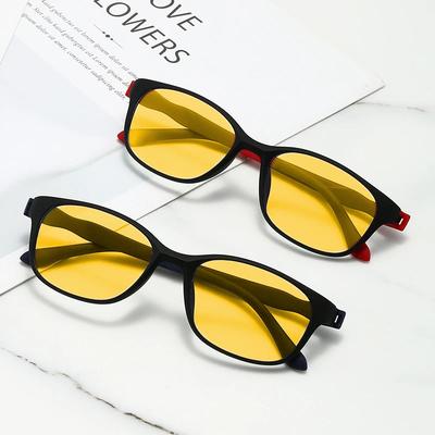 Anti Blue Light Night Vision Glasses  Ultra Light  Screwless Sunglasses Multifunction Uv400 Computers Games Glasses