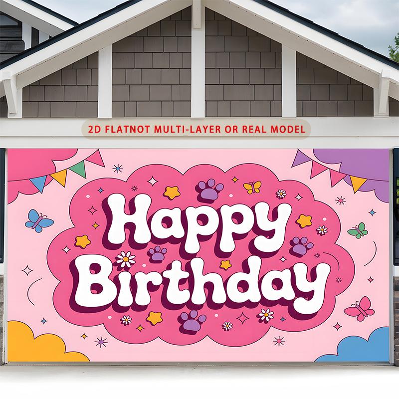 Party Backdrop Happy Birthday Birthday Stars Photo Booth Background Front Door Decor