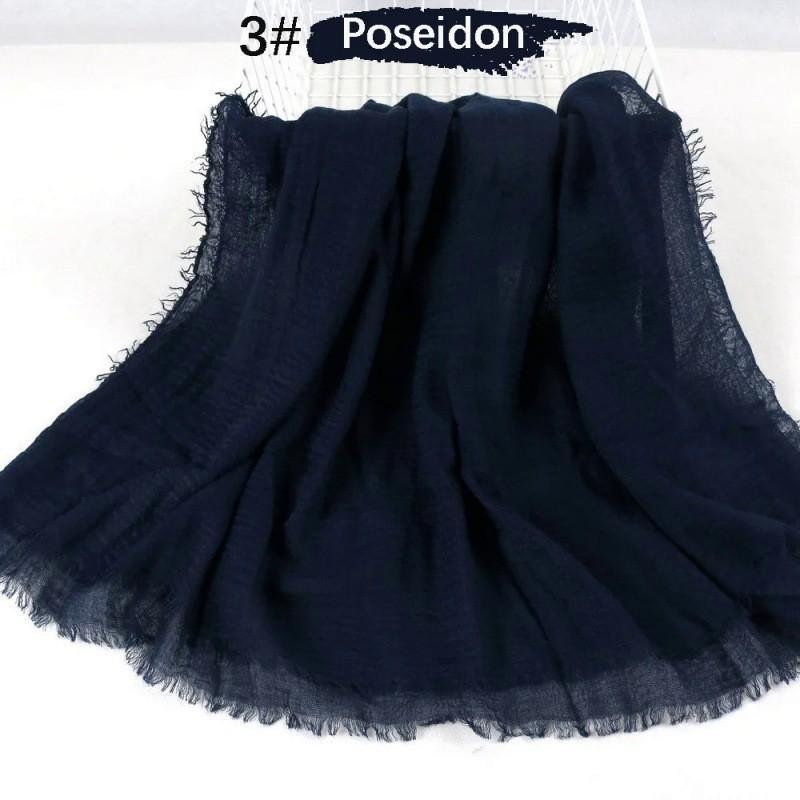 

Дышащий шарф из хлопка и льна с краем-пузырьками для женщин, удобное летнее покрытие 01