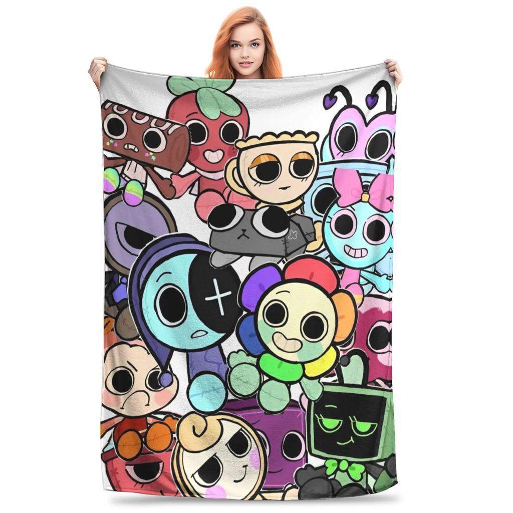 Cartoon Games Dandys World Flannel Blanket  Cozy Throw for Sofa Bedding Lounge xcm