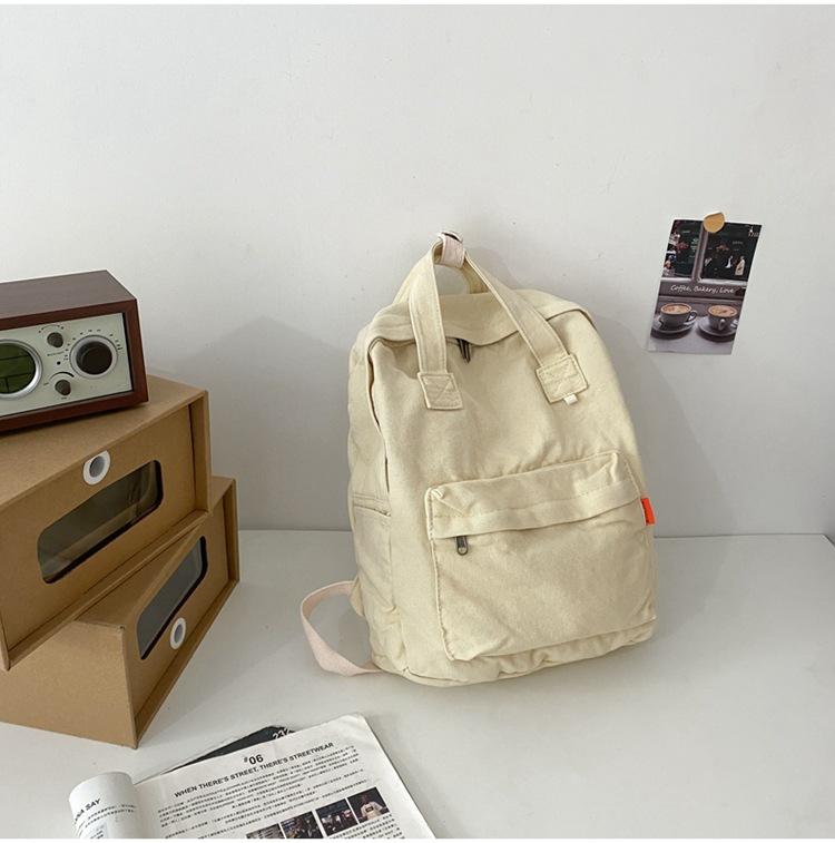 Large Capacity Canvas Backpack Laptop Backpack for Women Men Canvas Backpack Solid Color Classic Backpack Vintage Travel Daypack