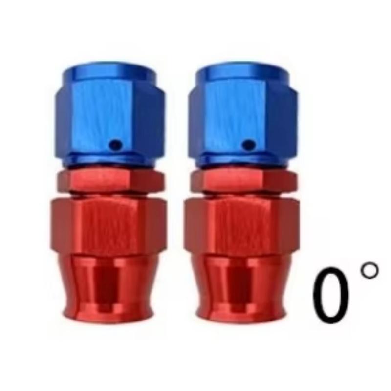 HQ 2Pcs For PTFE Oil Fuel Line Hose End Fitting AN4 AN6 AN8 AN10 AN12 Straight 0° 45° 90° 180° Reusable Hose End Fitting Adapter