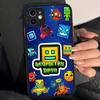 Cover per Telefono Opaca Traslucida Geometry Dash Per iPhone 15 16 Pro Max 11 12 13 14 XS XR X Plus 16E