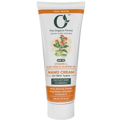 Plant Based Vitamin C Hand Cream with Sun Protection SPF | Shea Butter, Cocoa Butter, Almond Oil, Coconut Oil & Aloe Vera - For Wrinkle Reduction