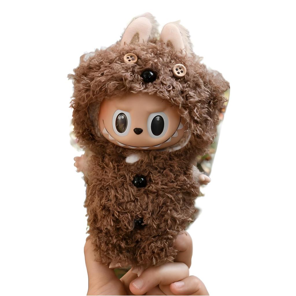 17cm Labubu Changeable Plush Set: Frog, Pig, Pendant, Snowman Doll Outfits for Christmas