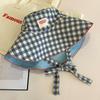 Summer Sunscreen Hat Two-sided Fisherman Caps Korean Plaid Bucket Cap  Travel