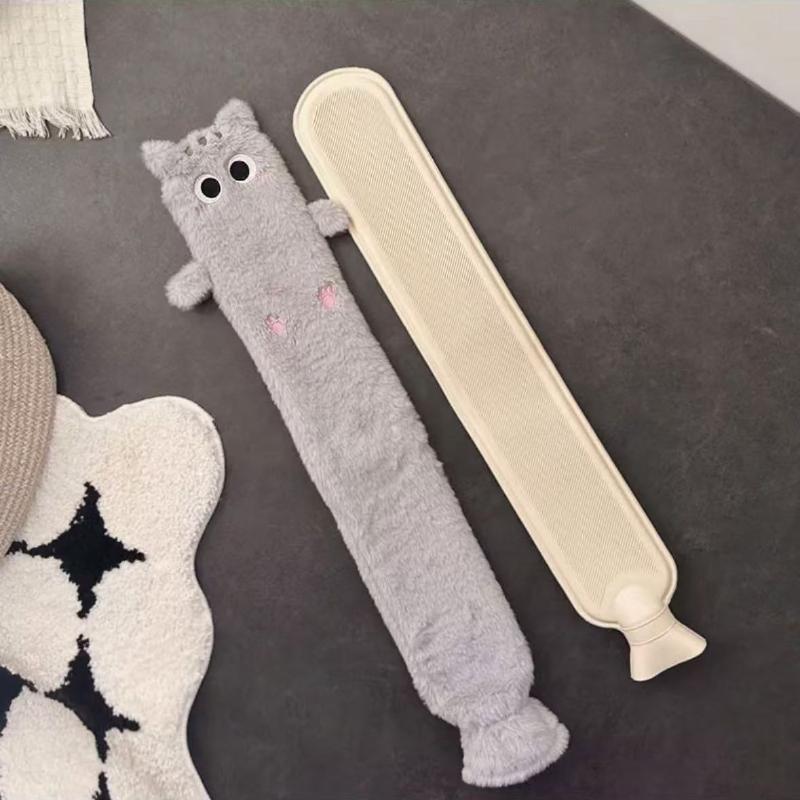 

1500Ml Portable Cat Long Water Bag Plush Soothing Aching Winter Hand Warmer Cute Explosion-Proof Plush Toys