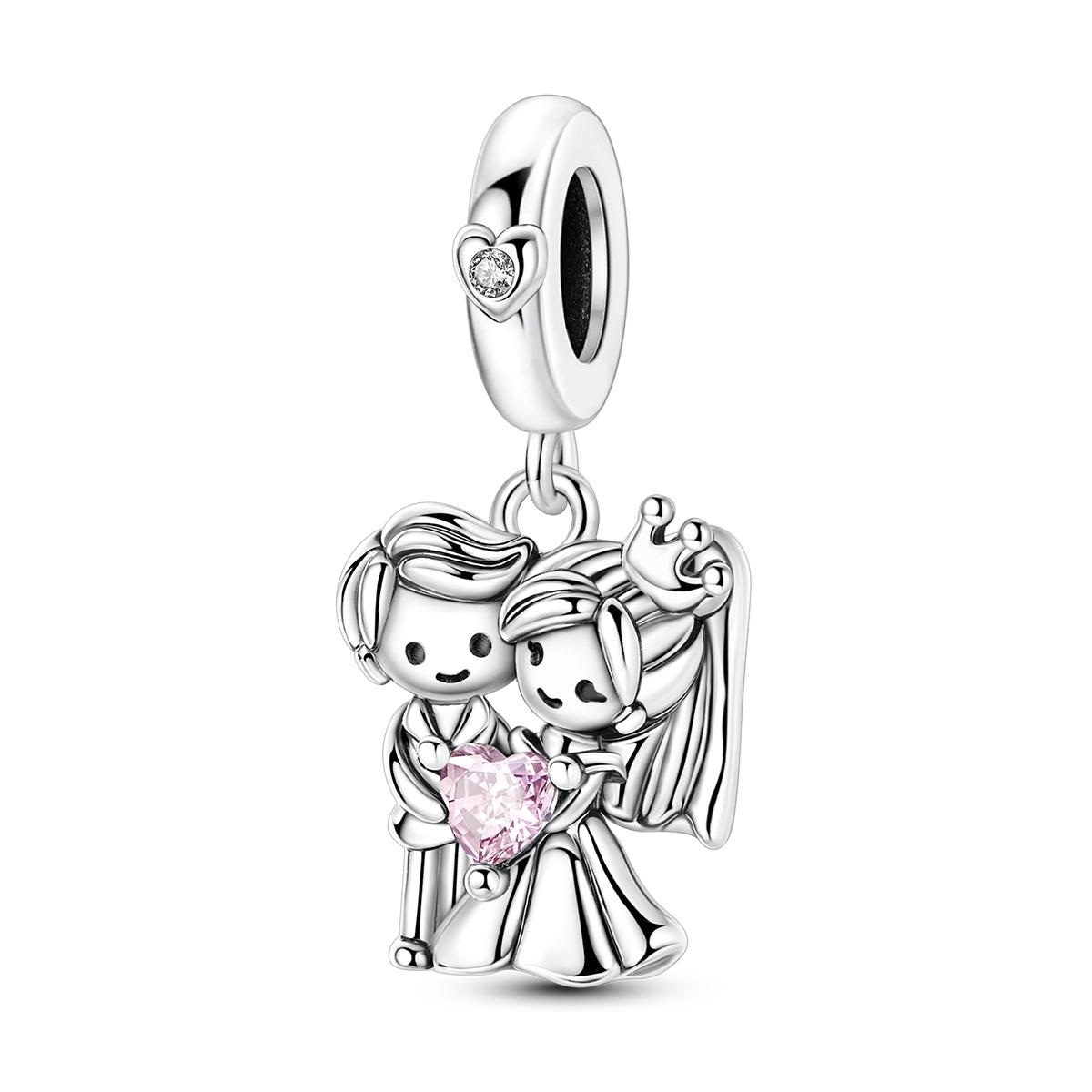 

Valentine s Day 925 Silver Charm Groom And Bride Dangle Charm Fit Bracelet Bead DIY For Woman Jewelry