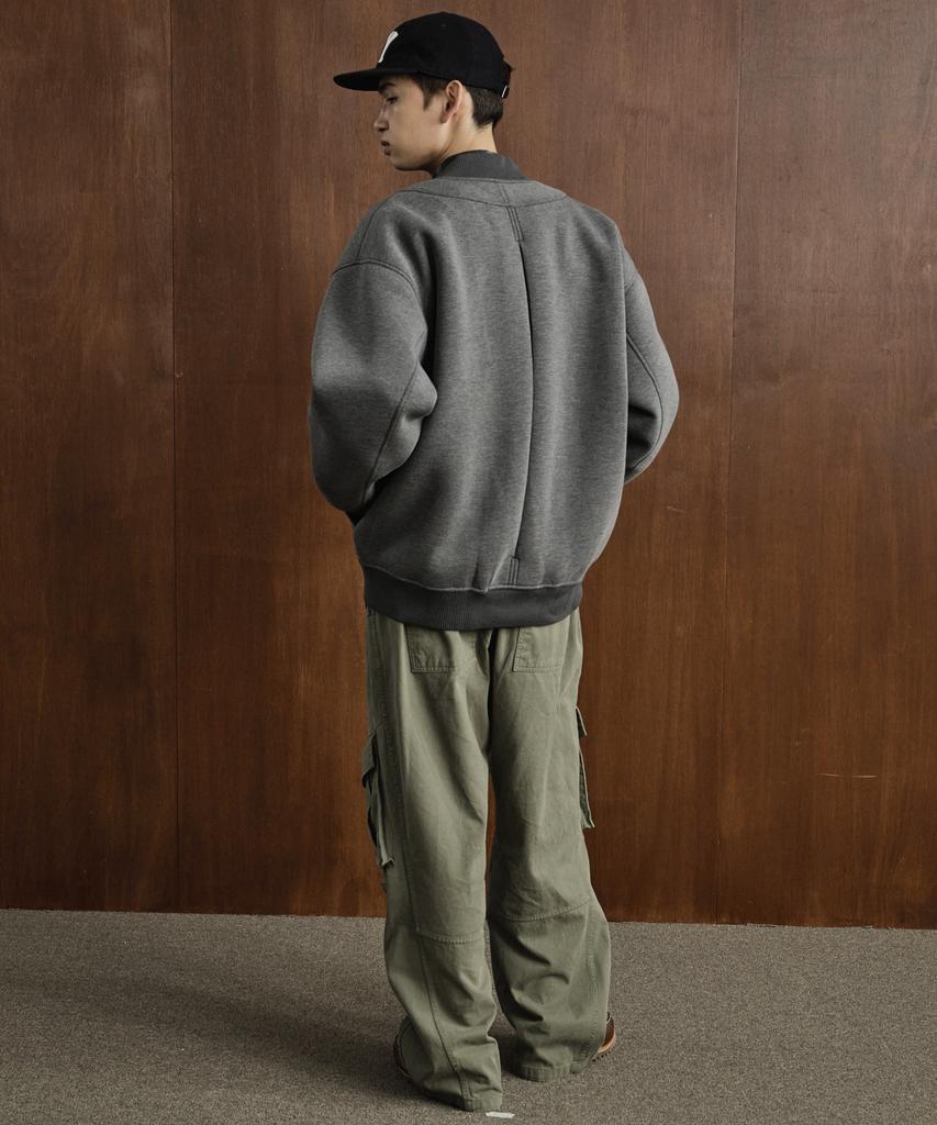 TAKEASY Neoprene Varsity Jacket (Dark Grey)