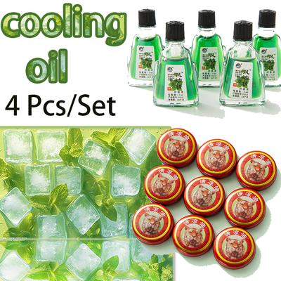 4 Pcs/Set Cooling Mint Fragrances Prevntion Drowsiness Essential Oils Field Mosquito Repellent Dizziness Prevention Sunstroke