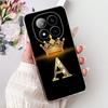 For Xiaomi Redmi Note 14 Pro Plus Fashion Crown Initial Letter Phone Case For Redmi Note14 4G 5G Note 14Pro Soft Silicone Cases