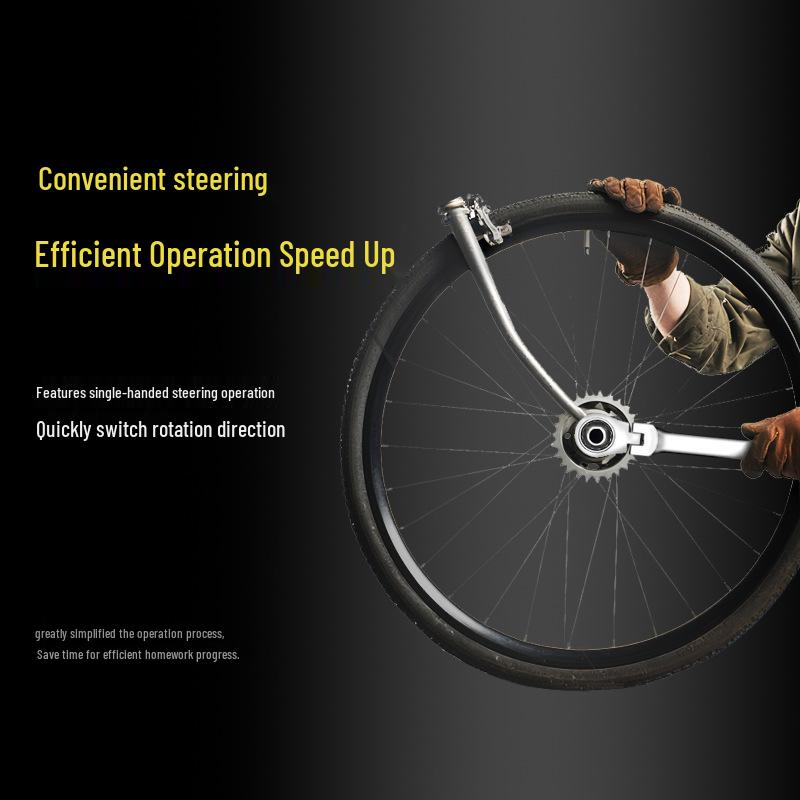 Adjustable Double-End Ratchet Wrench - Steel Straight Head for Auto Repair