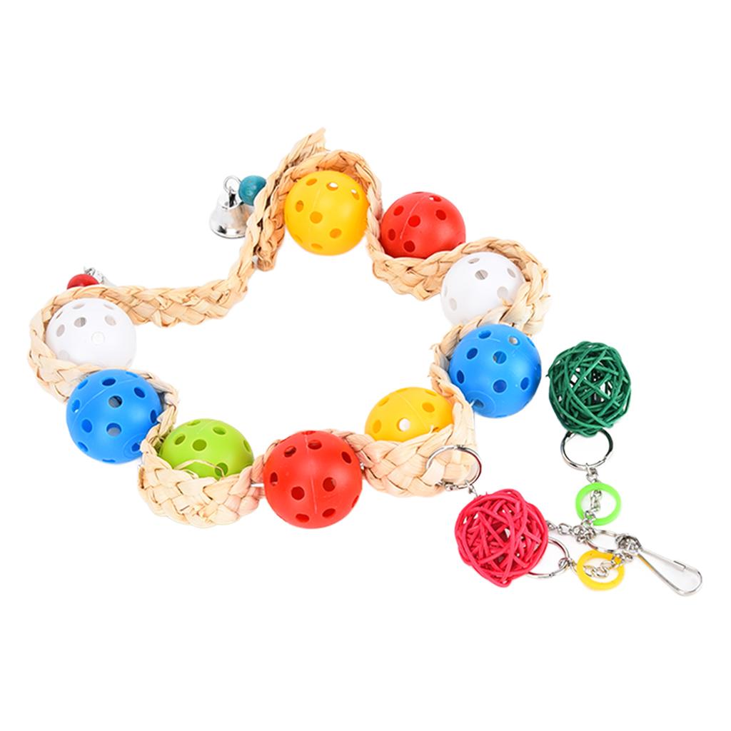 Vogelschaukel aus Maisblatt-Kunststoffball, Schaukel für Vogelkäfige, Kauspielzeug für Haustiere, Papageien