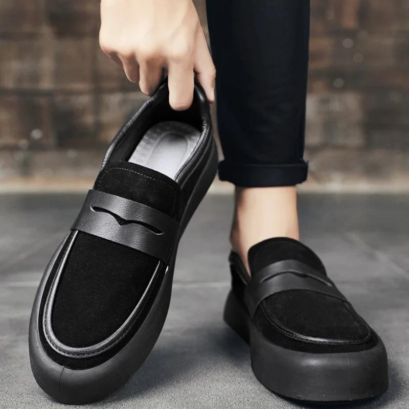 Men's Loafers Fashion Suede Casual Shoes Comfort Slip-On Walking Shoes for Men Business Office Shoes Non-slip Soft Driving Shoe