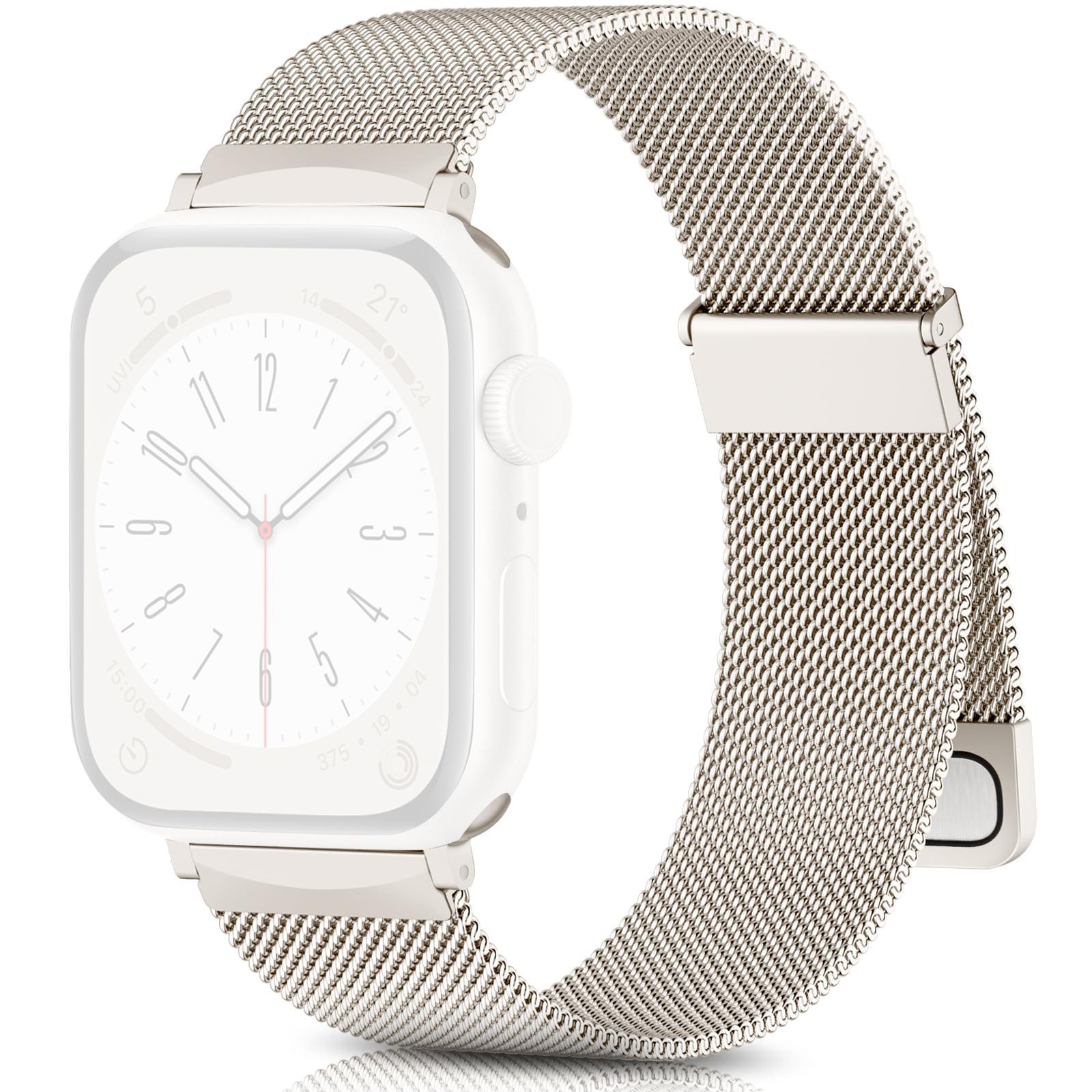 

For Apple Watch Series 10 42mm/9 8 7 41mm/SE (2023) SE (2022) SE 6 5 4 40mm/3 2 1 38mm Metal Strap Watchband Starlight