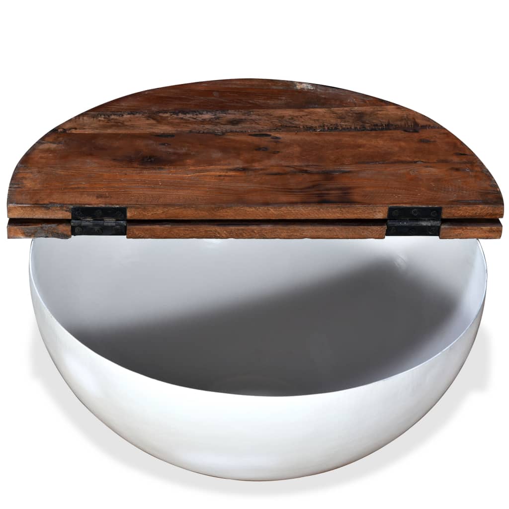  Reclaimed Wood Coffee Table, Bowl Shape