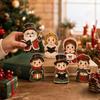 6 Pcs Retro Christmas Wooden Tabletop Decorations and Snowman Set, Holiday Desktop Ornament Decor