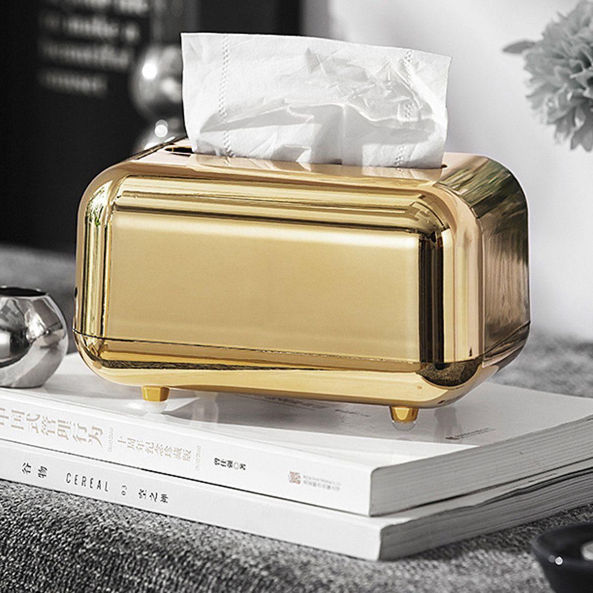 

Restaurant Modern Home Luxury Tissue Holder Paper Towel Dispenser Napkin Box Wipes Storage Case золотой