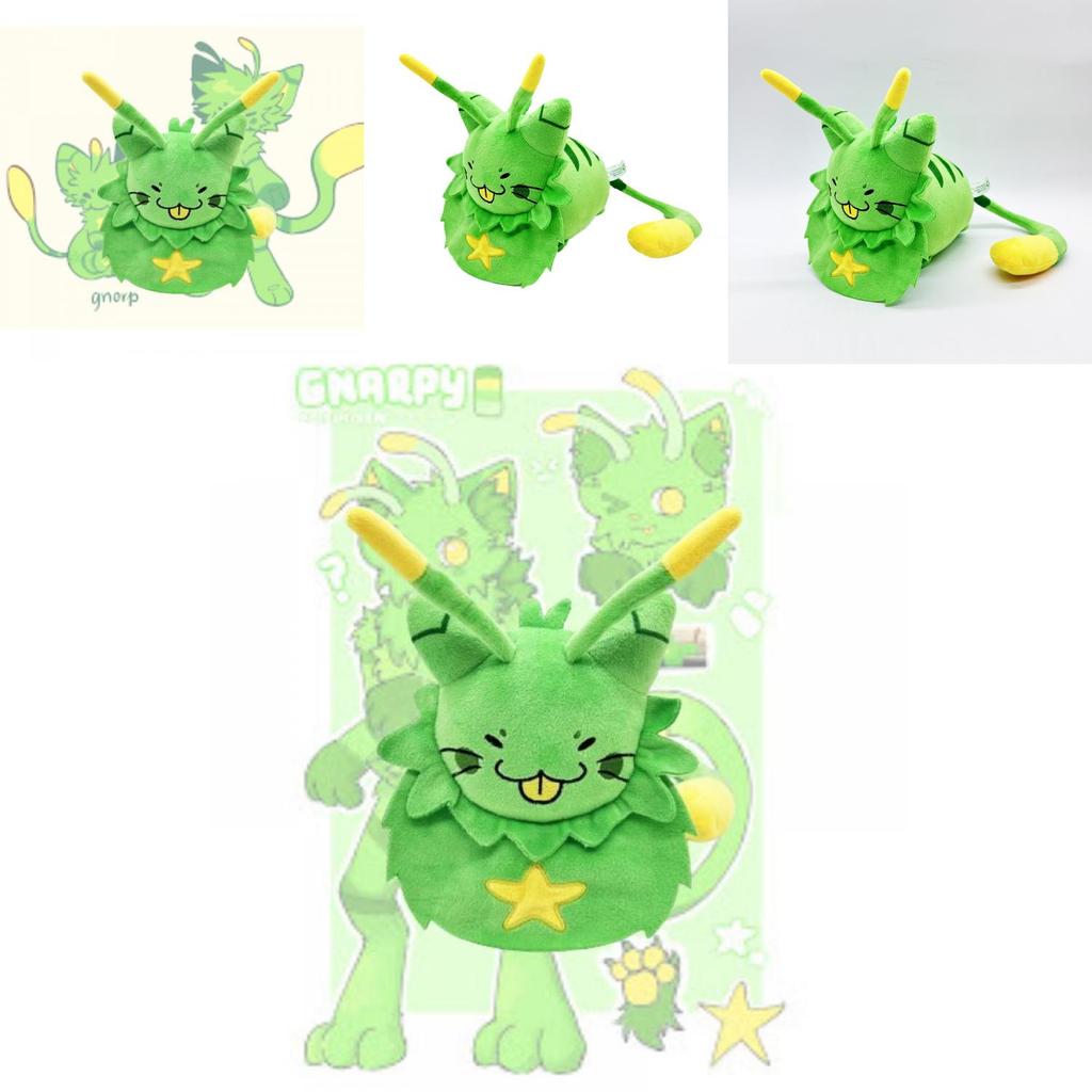 New Gnarpy Discovers The Internet Green Cat Robot Plush Toy Doll For Kids