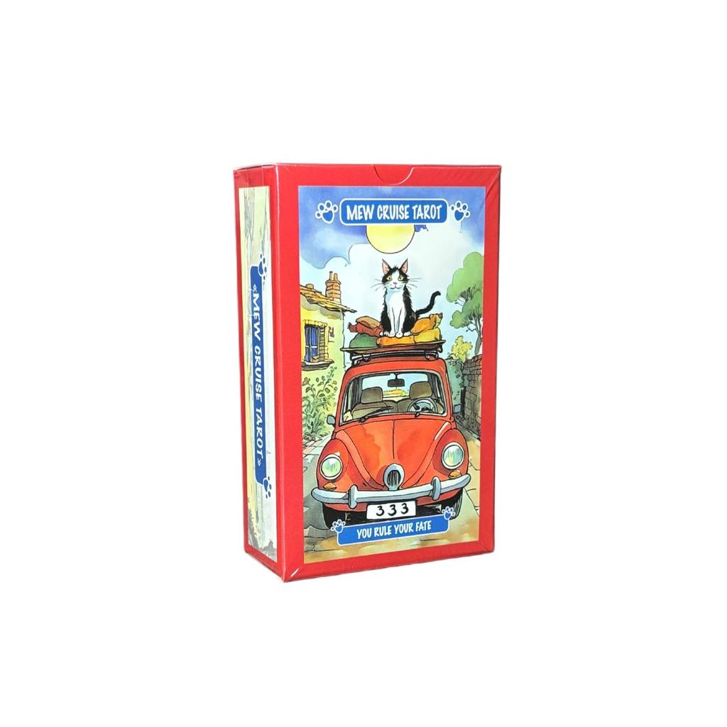Mew Cruise Tarot Cards 10.3*6cm 78 Tarot Cards with Cute Cat Artwork, Divination Board Game for Cat Lovers and Beginners