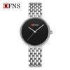 Ofns Simple Stylish Ladies' Quartz Watch Small Dial Three Hands Mother-of-pearl Face No Scale Elegant Steel Women's Wrist Watch
