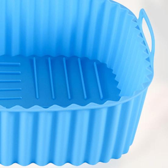 Air Fryer Silicone Baking Pan with Handles Non-Stick Air Fryer Basket Dishwasher Safe BPA-Free Air Fryer Pan for Even Cooking And Easy Cleaning