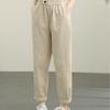 2021 Autumn Women's Retro Twill Slimming Harem Pants - Elastic Waist, Solid Color, Nine-Point Length.