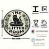 Vintage Round Cat Wall Sign 8 Inch Aluminum Decor for Bathroom Pet Home Decoration