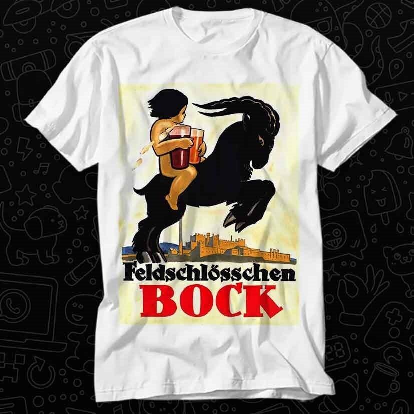 Unisex Tshirt 1910 Feldschlösschen Bock Brewery Beer Advertising Best Seller S