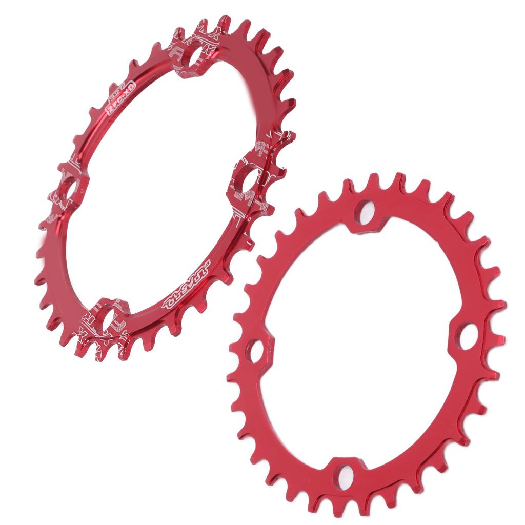 FMFXTR Sykkelkjedering Sykkel Smal Bred 104 BCD 32T Rund Kjedering for Terrengsykkel SykkelRød