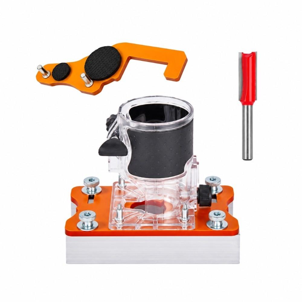 4pcs Compact Design Palm Router Base 2 in 1 Wood Trimmer Base Router Slotting Bracket For Cabinet