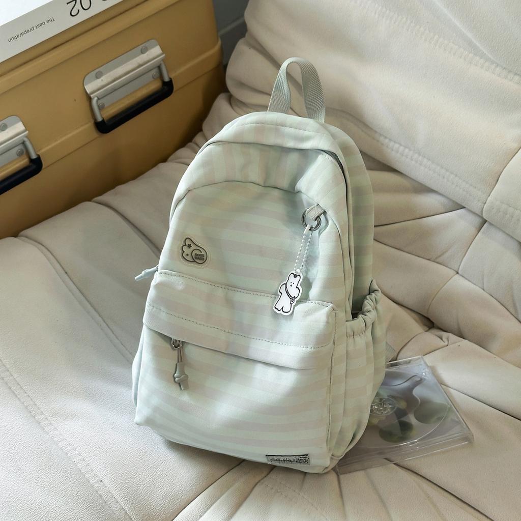Schoolbag Korean backpack striped high-value student schoolbag versatile and lightweight student schoolbag large capacity simple backpack